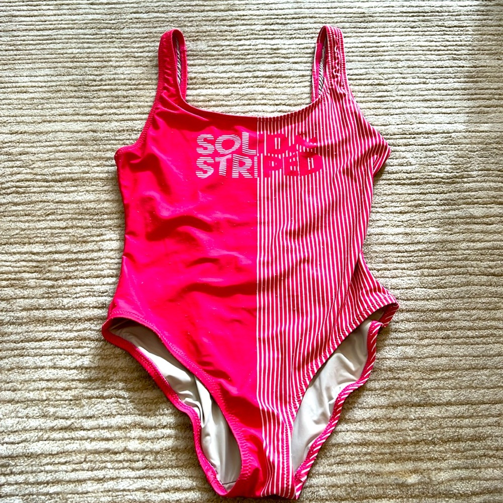 Solid & Striped One Piece Swimsuit